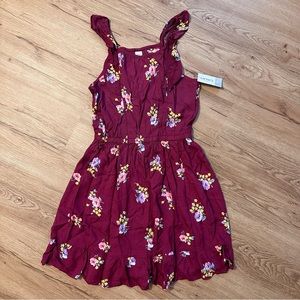 NWT Carter’s Kid Burgundy Floral Ruffle Dress Size 12